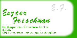 eszter frischman business card